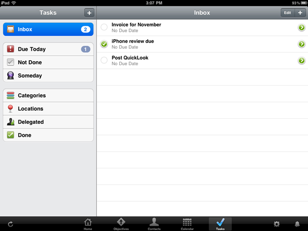 iPad Daylite tasks iPad Daylite tasks