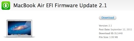 MacBook Air EFI Firmware Update 2.1 корректирует работу Thunderbolt