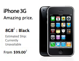 Apple прекращает выпуск iPhone 3G 8GB